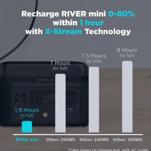 پاور استیشن 600 وات وات اکوفلو مدل River mini ظرفیت 256 وات ساعت