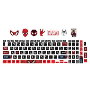استیکر لپ تاپ توییجین وموییجین طرح Spiderman 01 مناسب برای لپ تاپ ایسوس 15 و 15.6 اینچ به همراه برچسب حروف فارسی کیبورد