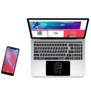استیکر لپ تاپ مدل bl-ck 06 مناسب برای لپ تاپ17 اینچ به همراه برچسب حروف فارسی کیبورد