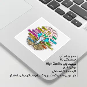 استیکر لپ تاپ ماسا دیزاین طرح مغز مدل STK1432