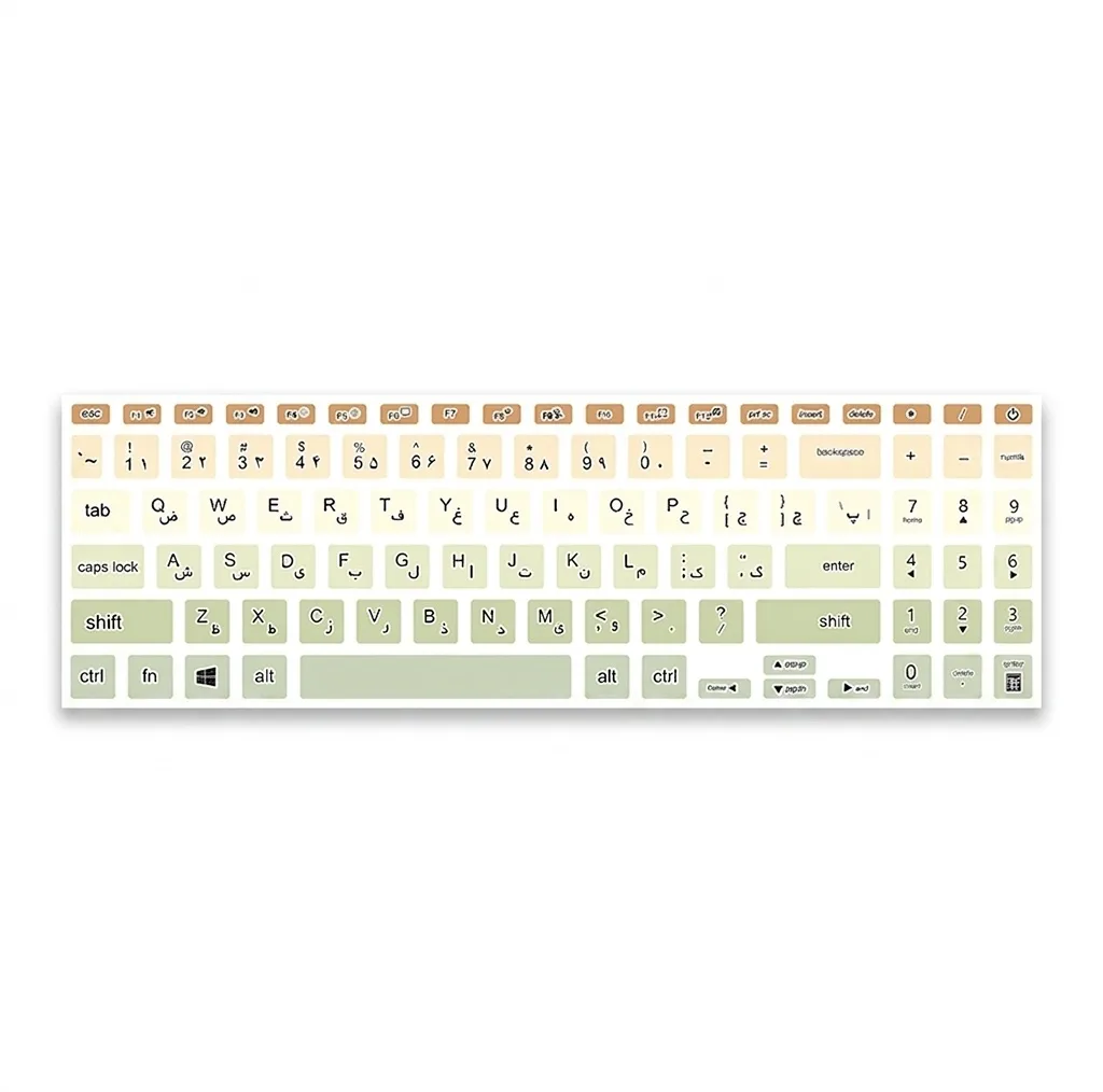 برچسب حروف فارسی کیبورد توییجین و موییجین مدل colors 20 مناسب برای لپ تاپ ایسوس Vivobook 15 X1504V