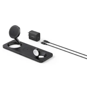 شارژر رومیزی انکر مدل MagGo Wireless Charging به همراه شارژر دیواری 40 وات انکر و کابل USB-C به طول 1.5 متر