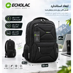 کوله پشتی لپ تاپ اکولاک مدل Evolux 92 مناسب برای لپتاپهای تا 17 اینچ