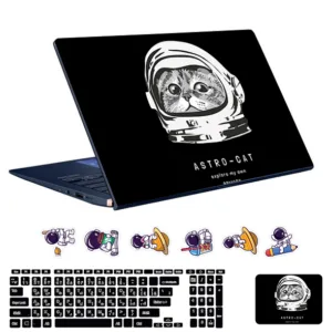 استیکر لپ تاپ توییجین و موییجین طرح astronaut کد 34 مناسب برای لپ تاپ 15.6 اینچ به همراه برچسب حروف فارسی کیبورد