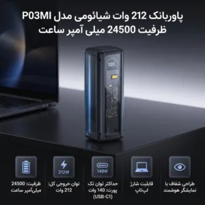 پاوربانک 212 وات شیائومی مدل P03MI ظرفیت 24500 میلی آمپر ساعت