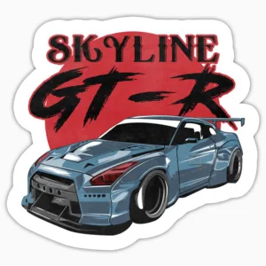 استیکر لپ تاپ و موبایل بووم طرح ماشین مدل Nissan GTR کد LA26
