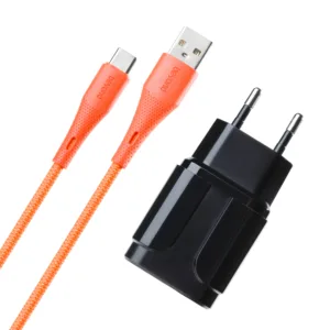 شارژر دیواری 12 وات 2 پورت بیاند مدل BA-181 به همراه کابل تبدیل USB-A به USB-C