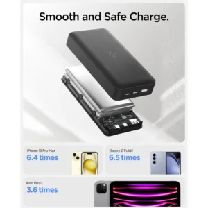 پاوربانک 30 وات اسپیگن مدل PA2305 ظرفیت 30000 میلی‌آمپرساعت به همراه کابل USB-C