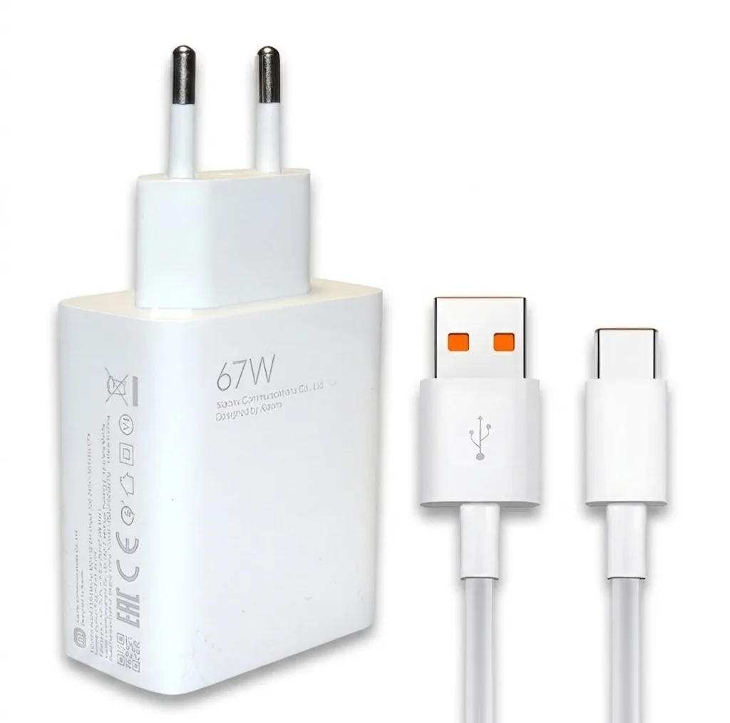شارژر دیواری شیائومی مدل  TURBO FAST 67W به همراه کابل تبدیل USB-C