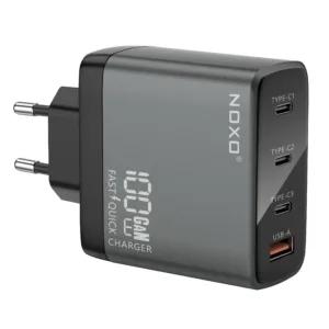 شارژر دیواری 100 وات با 4 پورت خروجی USB-C و USB-A نوکسو مدل CHN-P-3