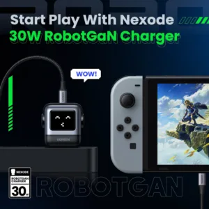 شارژر دیواری 30 وات یوگرین مدل Robot Nexode RG PD GaN Fast Charger به همراه کابل USB-C