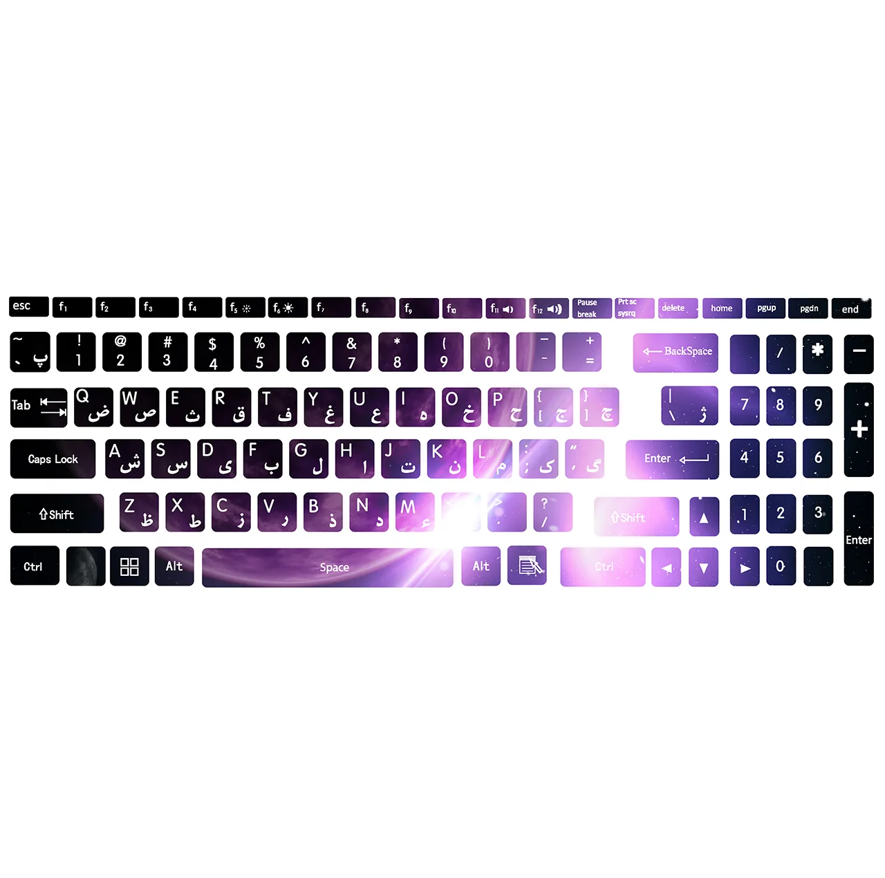 برچسب حروف فارسی کیبورد کد spa-ce 04