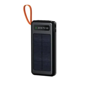 پاوربانک 10.5 وات پرودو مدل PIANO SOLAR PDPBB306BK ظرفیت 10000 میلی‌آمپرساعت به همراه کابل USB-C، USB-A، لایتنینگ و MicroUSB