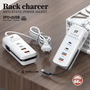 شارژر رومیزی 66 وات 4 پورت مدل Rack Charger