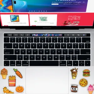 استیکر لپ تاپ راتیانا مدل خوراکیها مجموعه 10 عددی