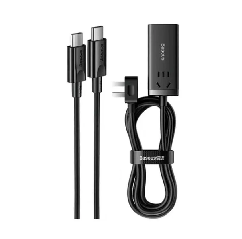 شارژر رومیزی 65 وات بیسوس مدل Powerstrip 65W به همراه کابل تبدیل USB-C