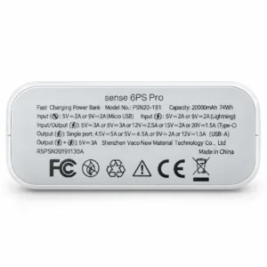 پاوربانک 30 وات روموس مدل SPs-Pro ظرفیت 20000 میلیآمپرساعت