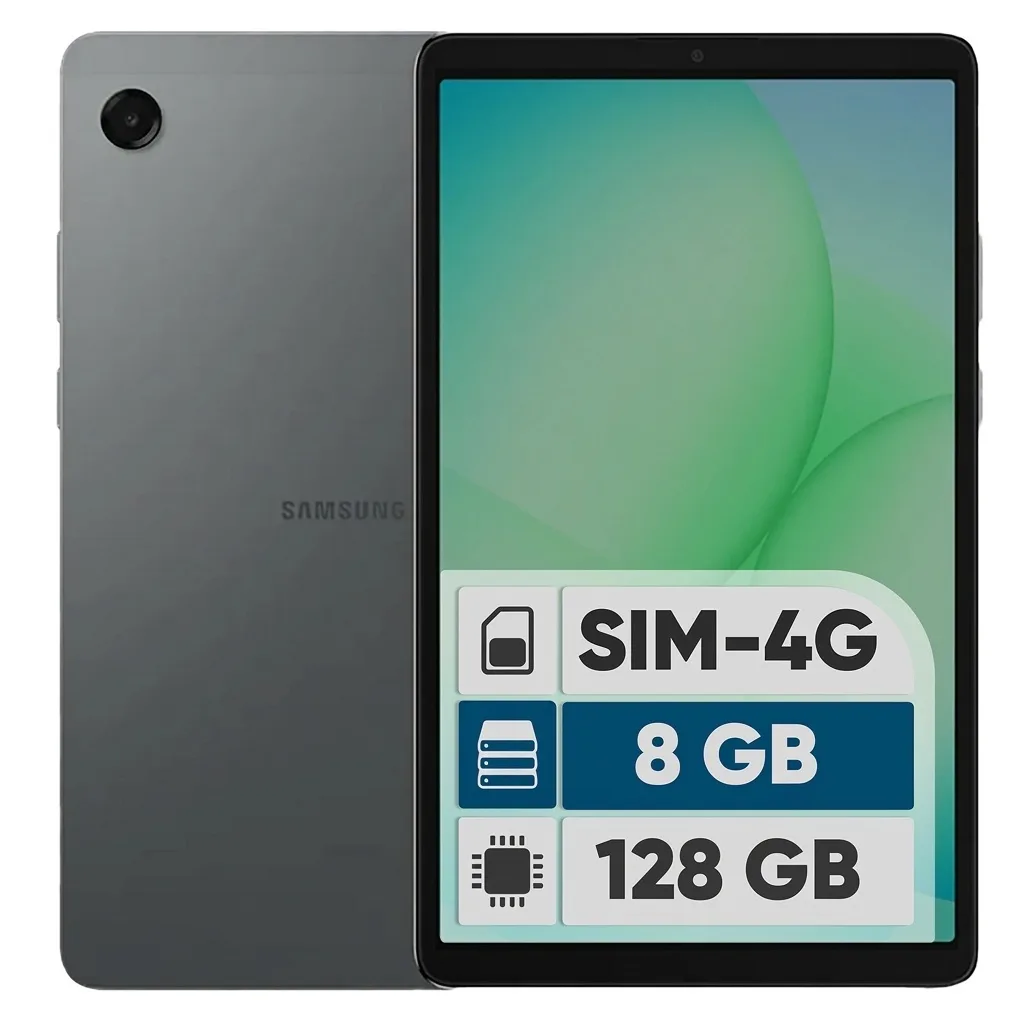 تبلت 8.7 اینچ سامسونگ مدل Galaxy Tab A11 4G، ظرفیت 128 گیگابایت و رم 8 گیگابایت، قابلیت پشتیبانی از سیم کارت، رزولوشن دوربین 8 مگاپیکسل