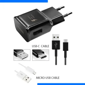شارژر دیواری مدل EP-TA20EWE به همراه کابل تبدیل USB-C / microUSB