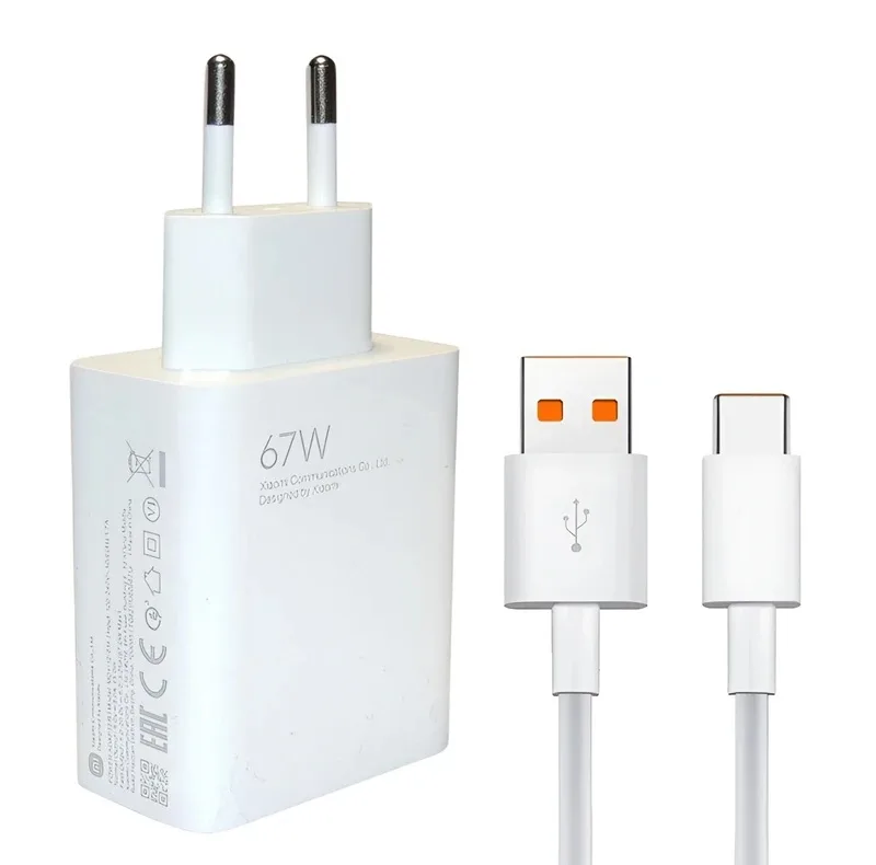 شارژر دیواری 67 وات  مدل SUPER FAST 67w به همراه کابل تبدیل USB-C