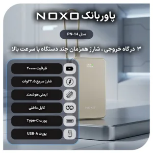 پاوربانک 22.5 وات نوکسو مدل PN‑13 ظرفیت 20000 میلی‌آمپرساعت