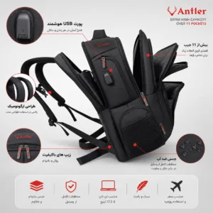 کیف لپ تاپ آنتلر مدل Active 59 مناسب برای لپ‌تاپ‌های تا 17.3 اینچ