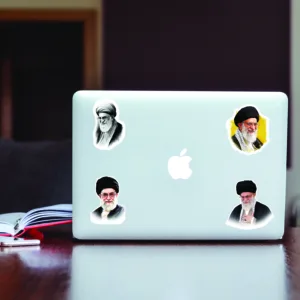 استیکر لپ تاپ پیکسل میکسل مدل رهبری آیت الله خامنه ای مجموعه 4 عددی