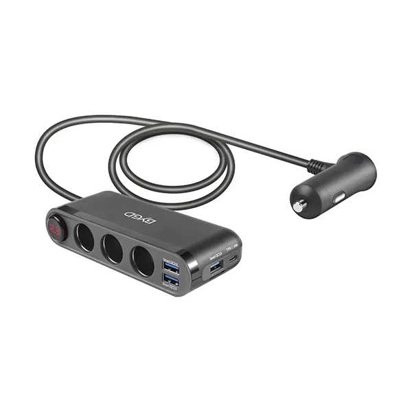 شارژر فندکی 20 وات 7 پورت بی وای جی دی مدل ‎HC68PD-1