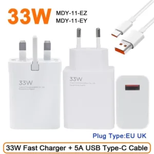 آداپتور شارژر شیائومی مدل MDY_11_EY به همراه کابل تبدیل USB-C