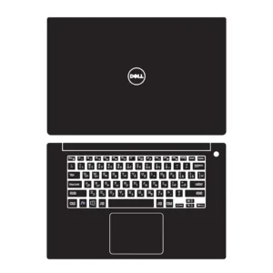 استیکر لپ تاپ توییجین و موییجین طرح Black 01 مناسب برای لپ تاپ Dell precision 5530-5540 به همراه برچسب حروف فارسی کیبورد