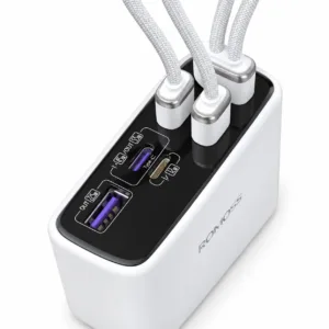 پاوربانک 55 وات روموس مدل PAC20U-162 ظرفیت 12500 میلی‌آمپر‌ساعت به همراه کابل USB-C