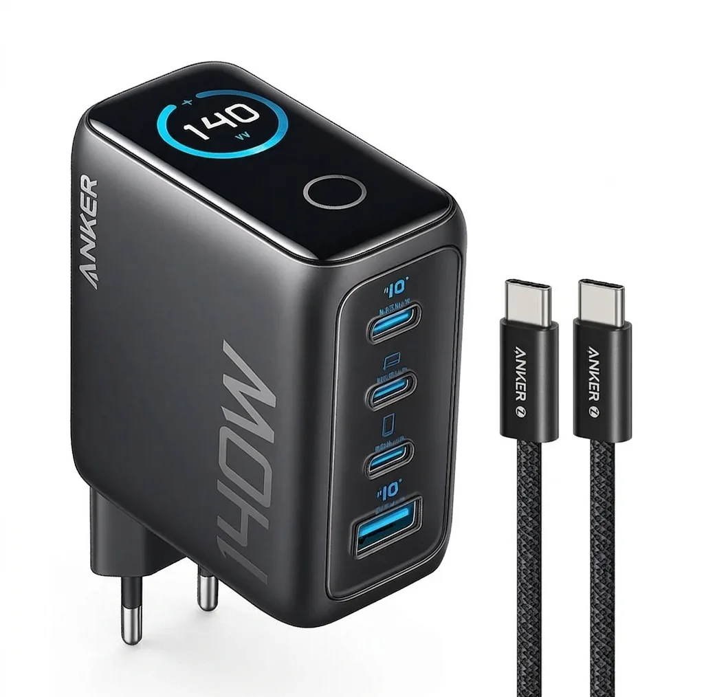 شارژر دیواری 140 وات انکر مدل A2697 به همراه کابل USB-C به طول 1.5 متر