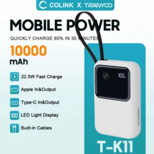 پاور بانک ترانیو مدل T-K11 ظرفیت 10000 میلی آمپر ساعت