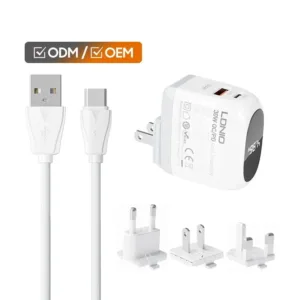 شارژر دیواری الدینیو مدل A2522C -30W به همراه کابل تبدیل USB-C