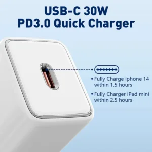 شارژر دیواری 30 وات الدینیو مدل A1508C به همراه کابل usb-c