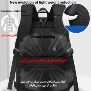 کوله پشتی لپ تاپ چینلو کد 5284 مناسب برای لپ تاپ 14.1 تا 15.6 اینچی