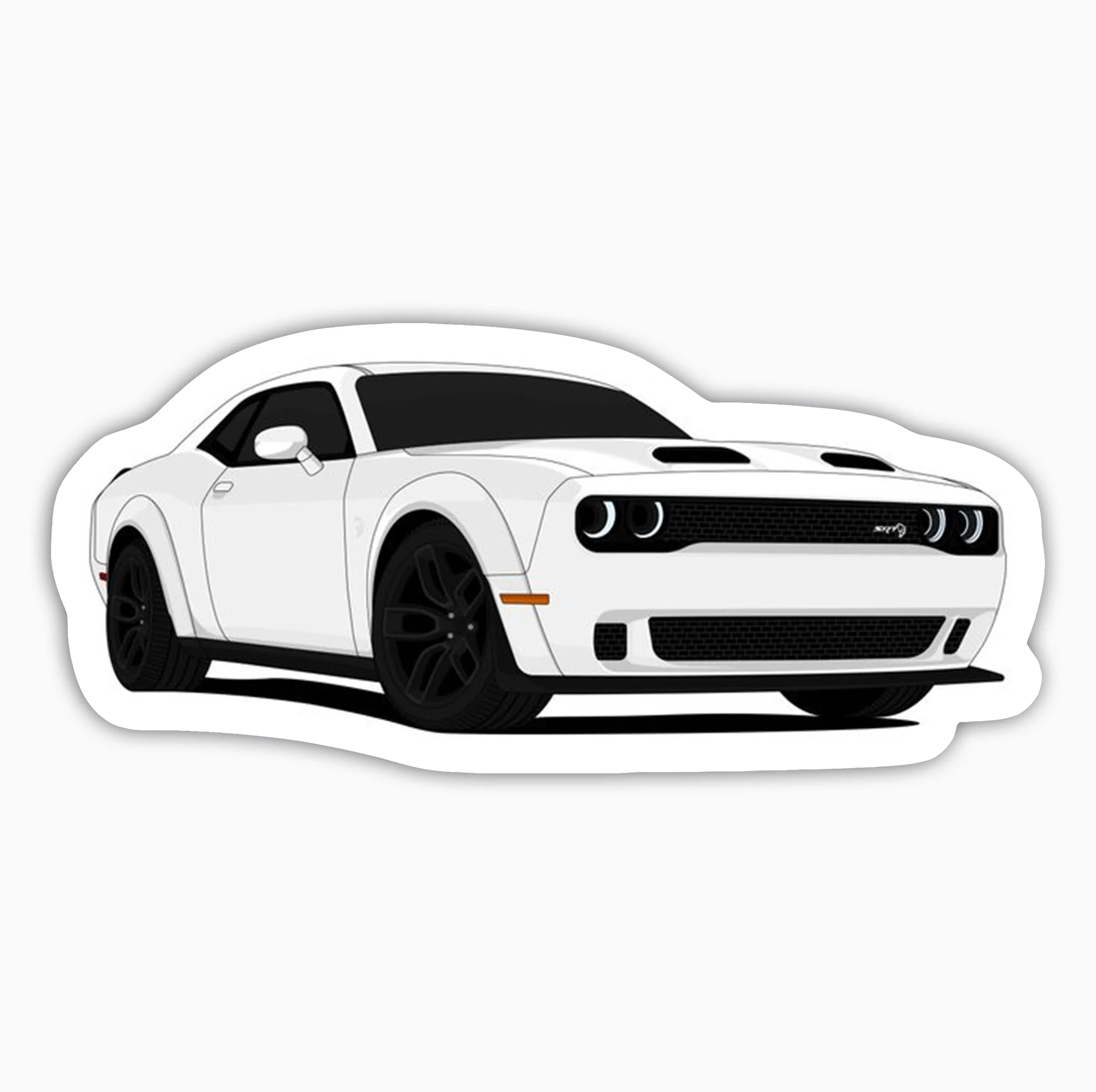 استیکر لپ تاپ و موبایل بووم طرح ماشین مدل Dodge Hellcat کد KT99