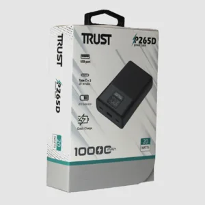 پاوربانک تراست مدل P265D ظرفیت 10000 میلی آمپر ساعت