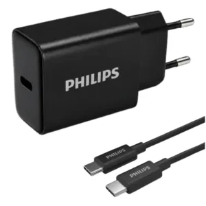 شارژر دیواری 45 وات فیلیپس مدل DLP5313 به همراه کابل USB-C به طول 1 متر