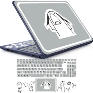 استیکر لپ تاپ راتیانا مدل فلورک 04 مناسب برای لپ تاپ 15 تا 17 اینچ به همراه برچسب حروف فارسی کیبورد