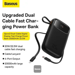 پاوربانک بیسوس مدل Qpow2 PPQD3-10 ظرفیت 10000 میلی آمپر ساعت