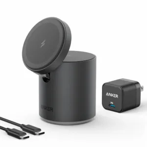 شارژر بیسیم 7.5 وات انکر مدل B2568 به همراه شارژر دیواری 20 وات انکر و کابل USB-C به USB-C