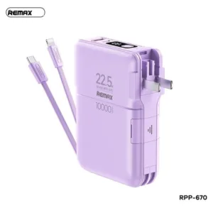پاوربانک ریمکس مدل RPP-670-Multi compatible Chargers ظرفیت 10000 میلی آمپرساعت
