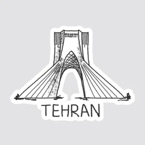 استیکر لپ تاپ پیکسل میکسل مدل تهران برج آزادی