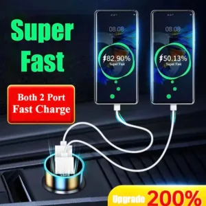 شارژر فندکی 200 وات دو پورت مدل TWOSUPER