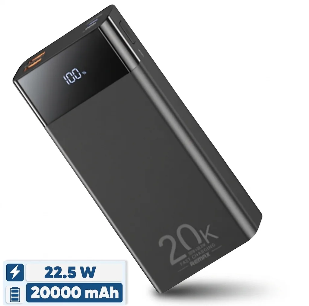 پاوربانک 22.5 وات ریمکس مدل RPP-450 22.5W ظرفیت 20000 میلی آمپر ساعت