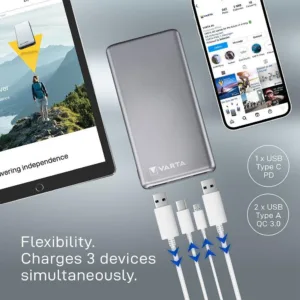پاوربانک وارتا مدل Fast Energy با ظرفیت 15000 میلی آمپر ساعت