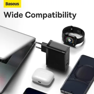 شارژر دیواری 100 وات دو پورت بیسوس مدل GaN5 PRO