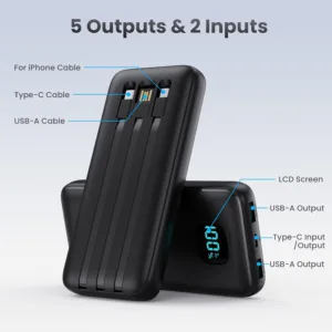 پاوربانک 5 وات مدل HX100H5 ظرفیت 13800 میلیآمپرساعت