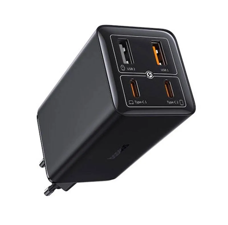 شارژر دیواری 100 وات 4 پورت بیسوس مدل GaN6 Pro به همراه کابل USB-C به USB-C